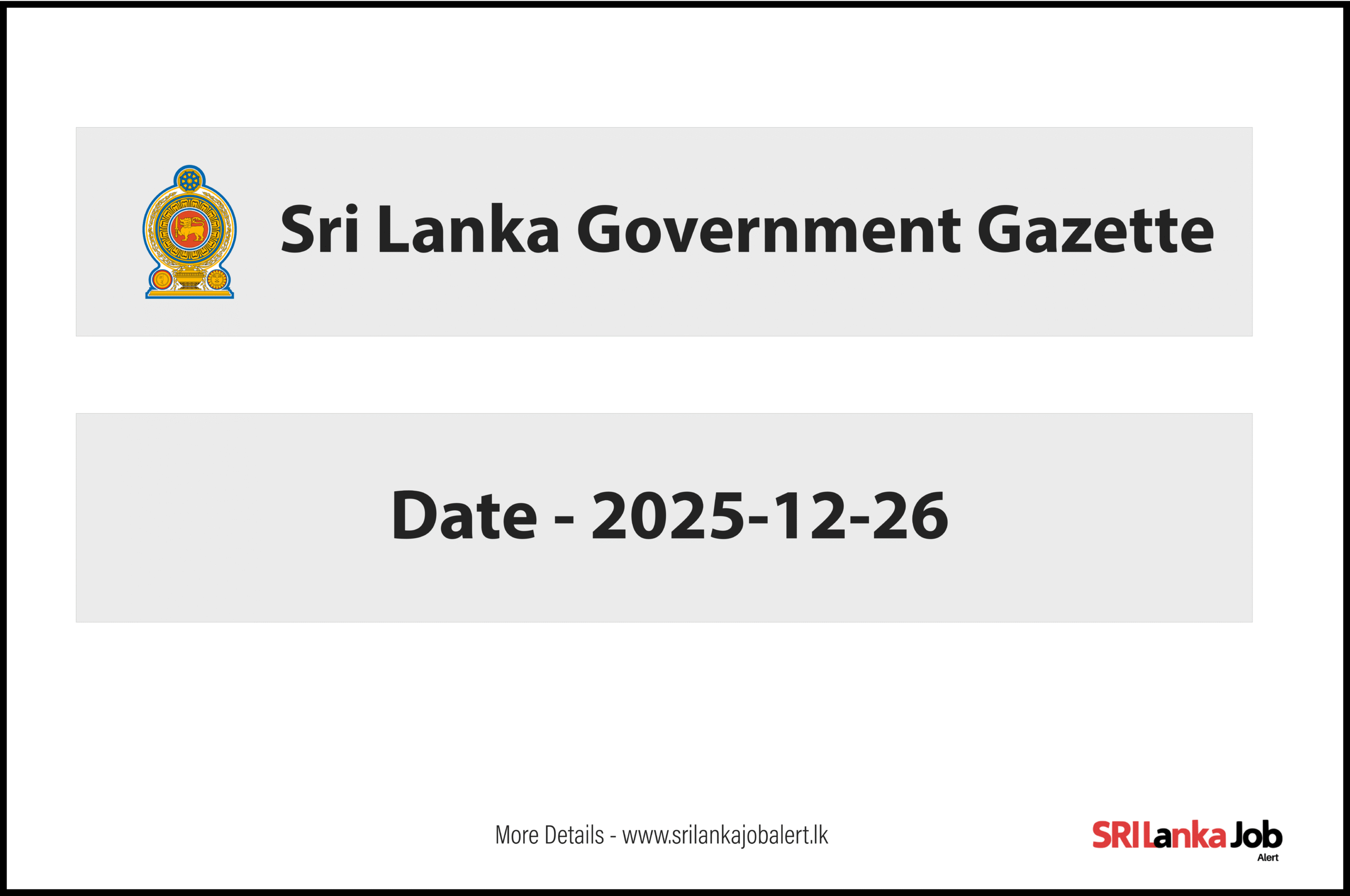 Government Gazette – 26 December 2025 | Latest Official Announcements & Notices