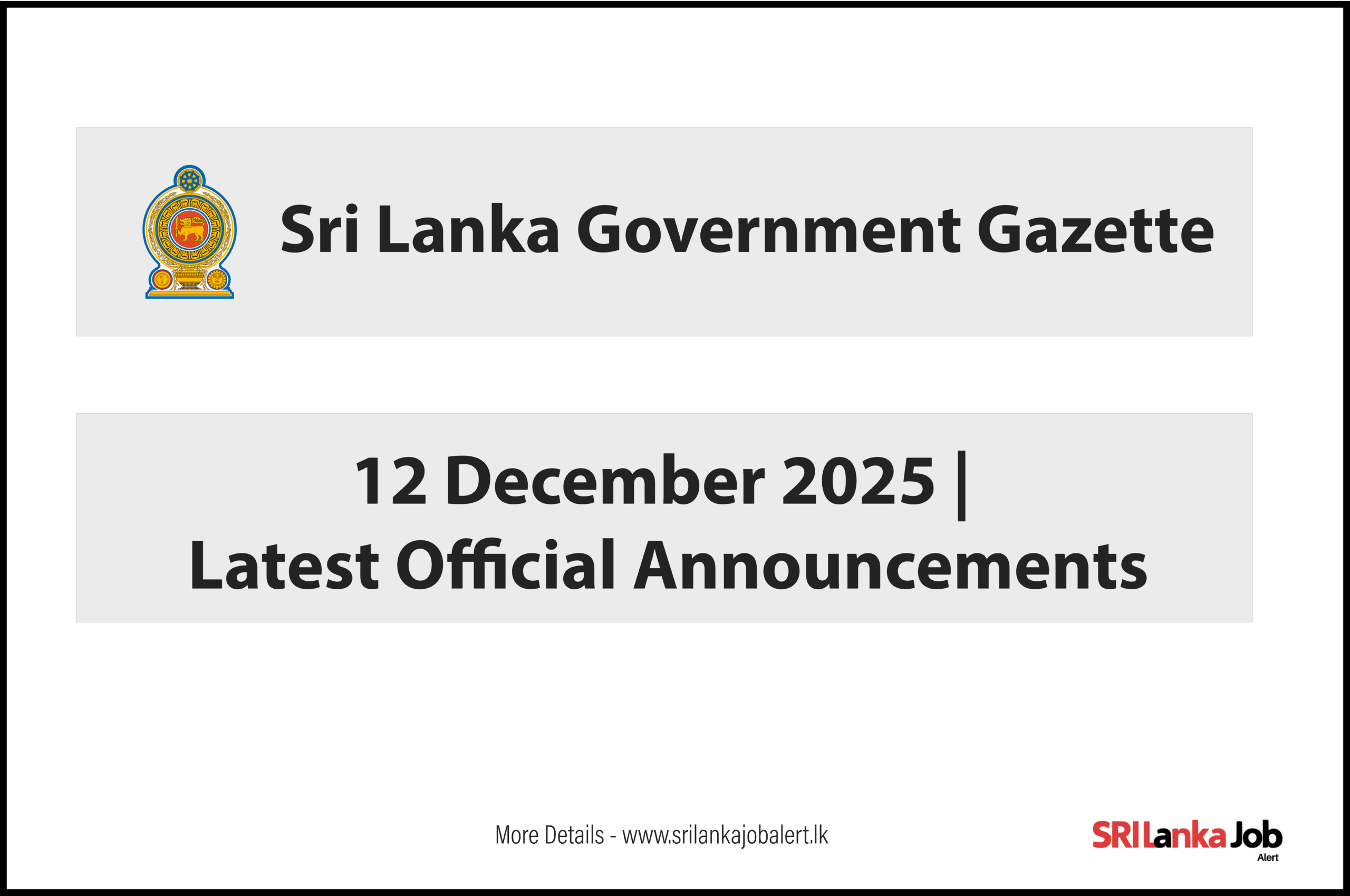 Government Gazette – 12 December 2025 | Latest Official Announcements & Notices