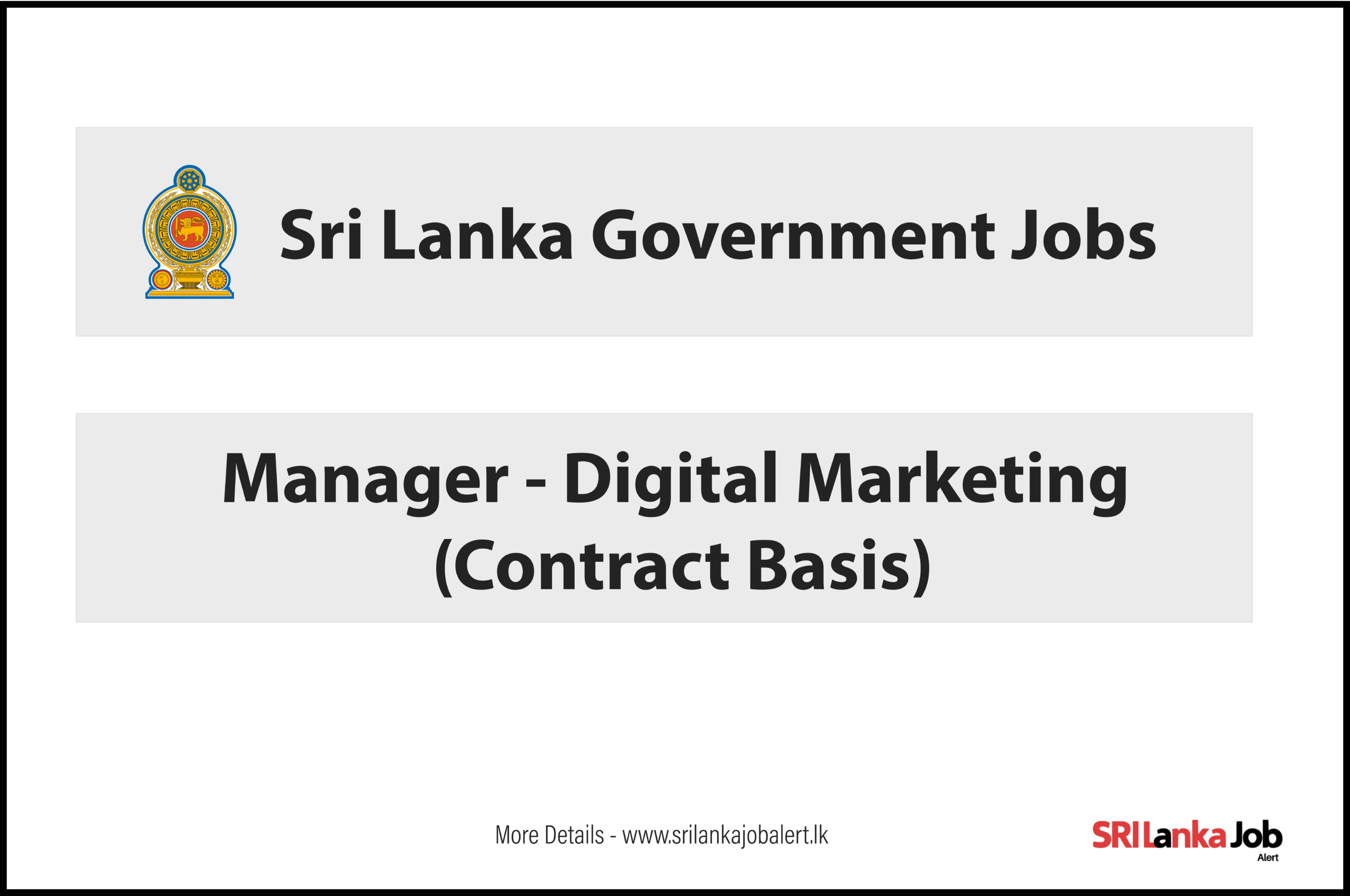 Manager – Digital Marketing (Contract Basis)