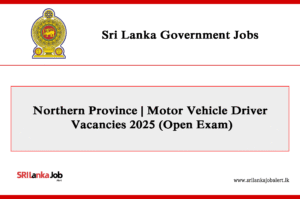 Northern Province | Motor Vehicle Driver Vacancies 2025 (Open Exam)